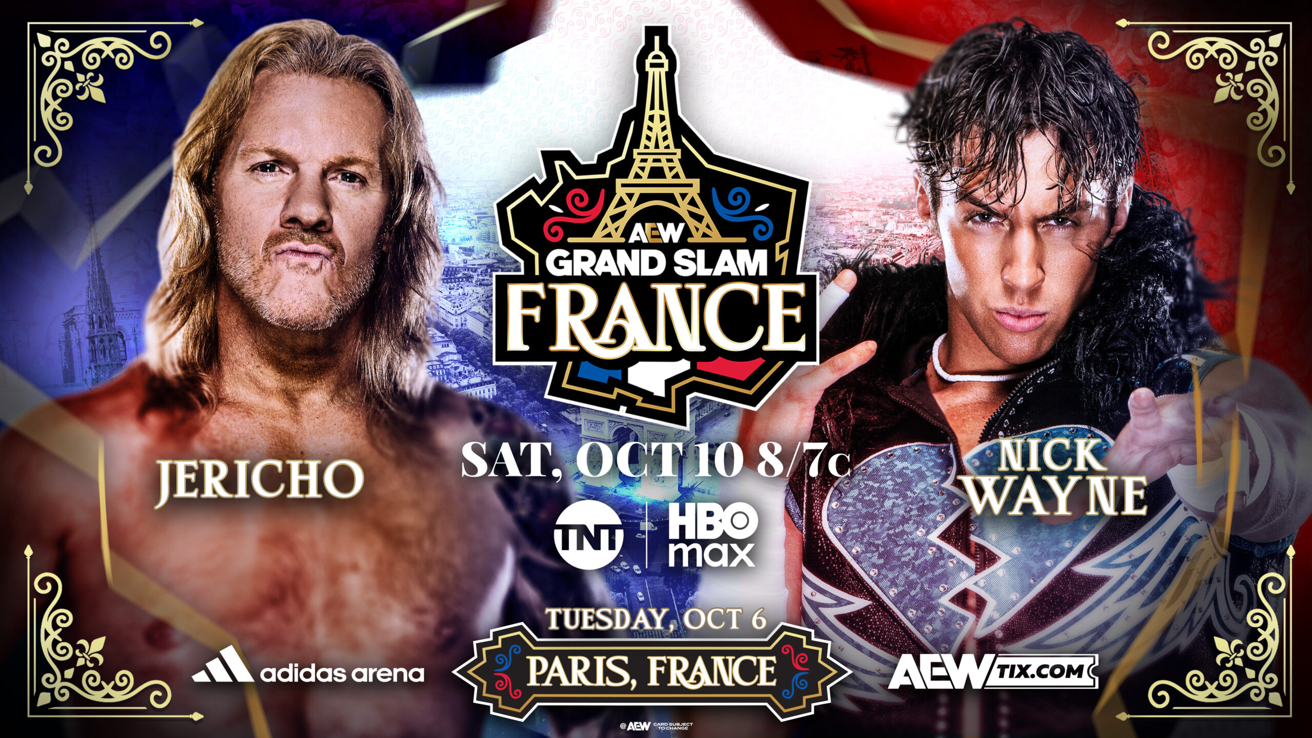 Chris Jericho vs. Nick Wayne Rematch Official for AEW Grand Slam France Collision